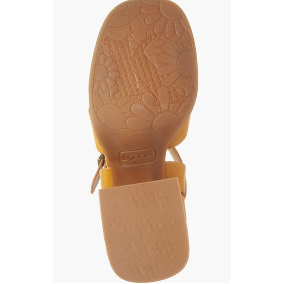 NEW Korks Pacye Block Heel Sandals Size 10 Orange Strappy Buckle Ankle Strap - Picture 6 of 6